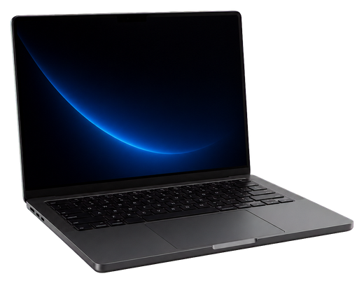 Open graphite laptop